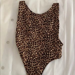 American apparel cheetah one piece shirt